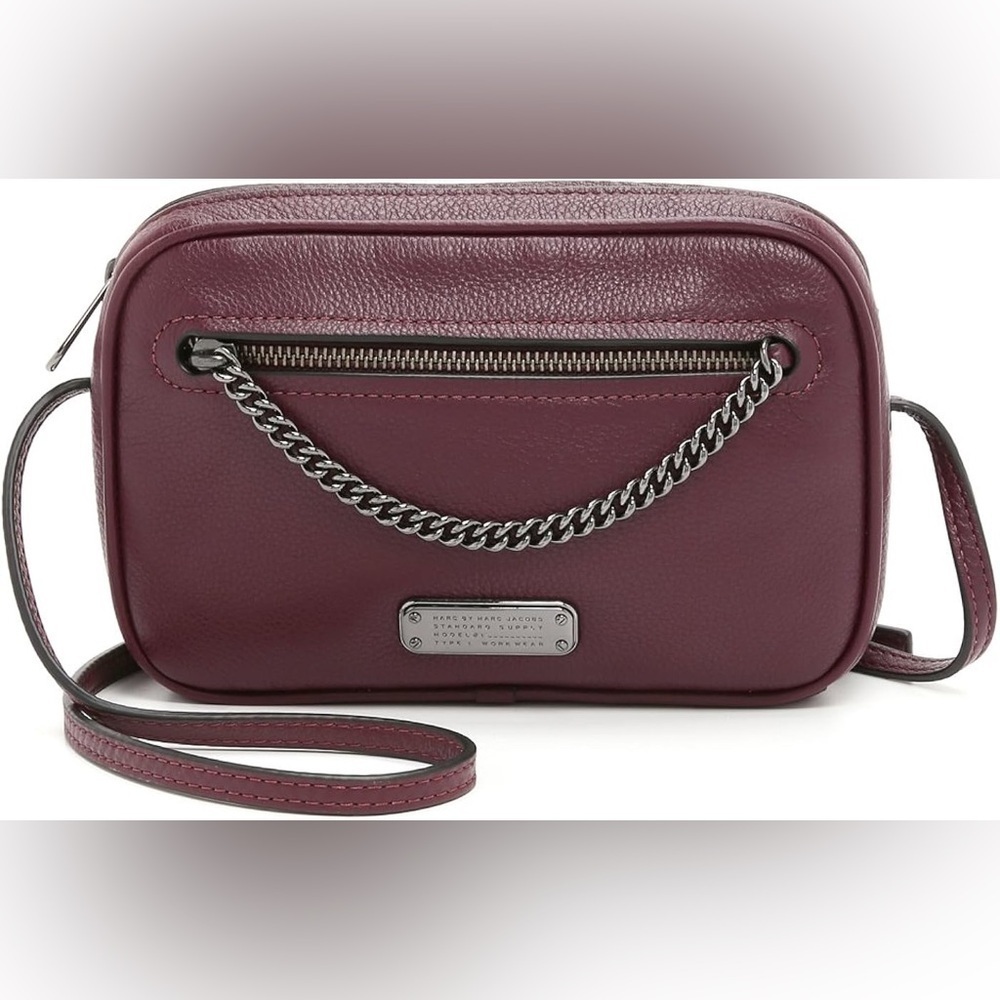 Marc by Marc Jacobs Sally with Chain Leather Crossbody Bag in Cardamom (Wine)